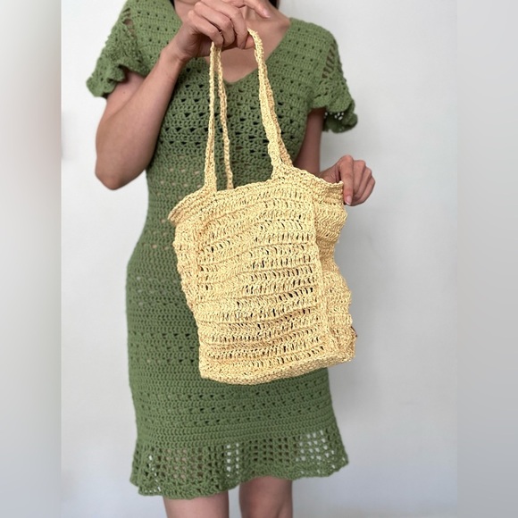 NEW Boho Raffia Summer Beach Bag - Picture 7 of 7
